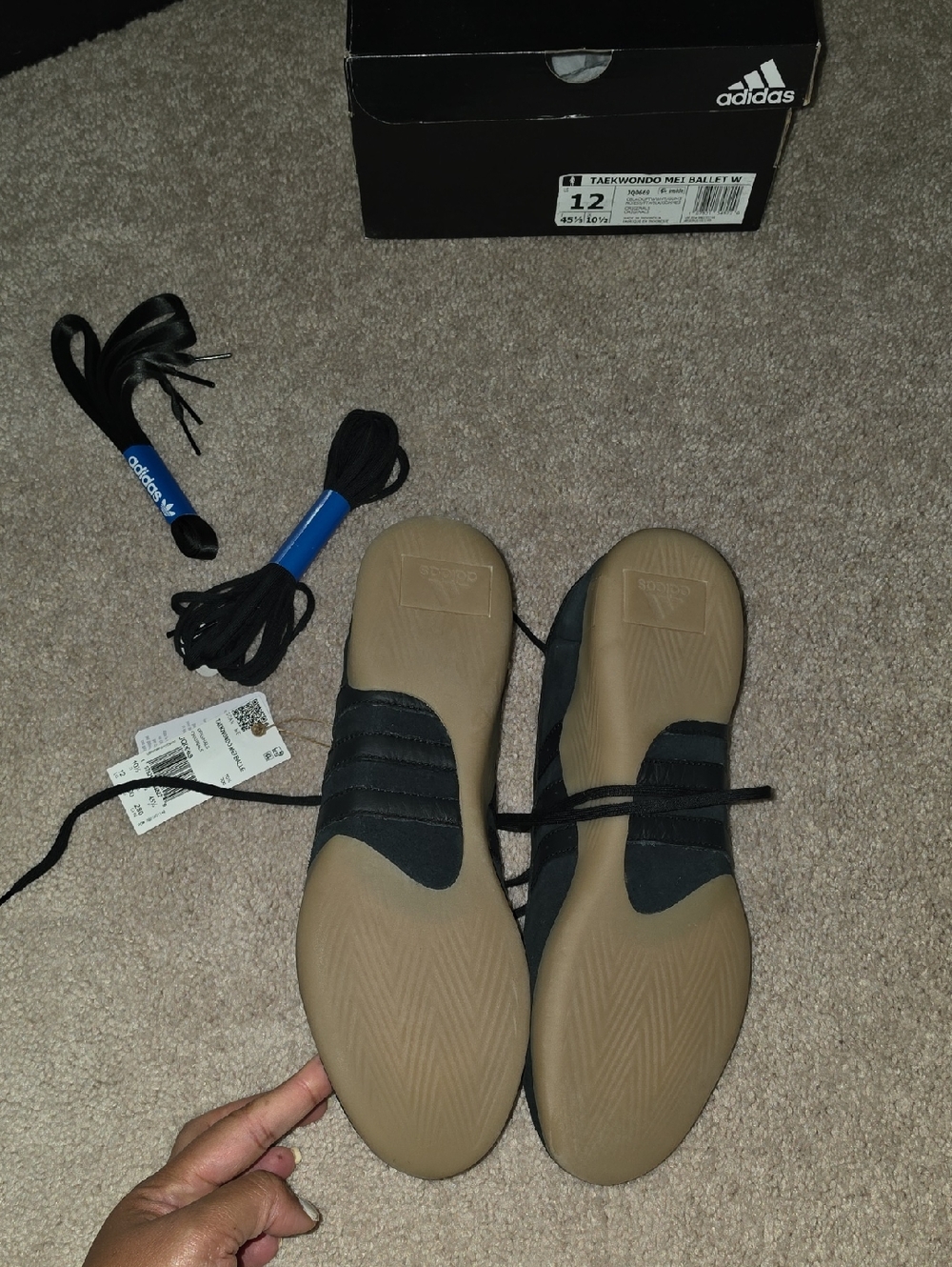 RARE SIZE Adidas Mei Black Lace-Up Ballet Flat with Wrap Ties - Picture 5 of 5